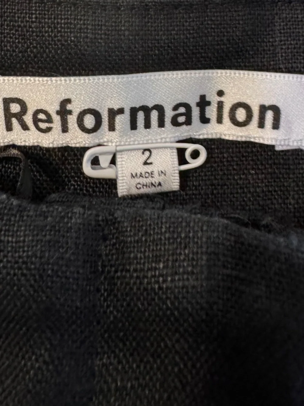 Reformation Colton Linen Pant Black - Size 2